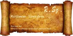 Rothman Szeréna névjegykártya
